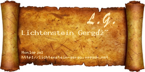 Lichtenstein Gergő névjegykártya